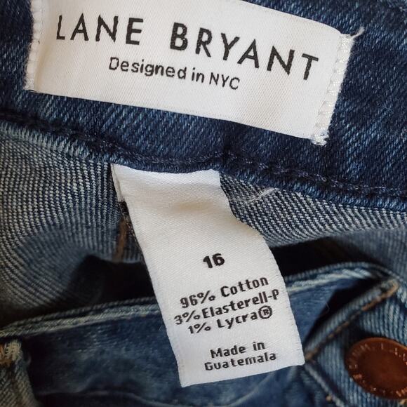 Lane Bryant Dark wash Distressed boyfriend jeans Size 16 - Picture 3 of 8